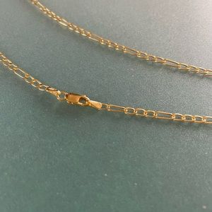 14k Solid Gold Figaro Chain Necklace 22 in. Pori Jewelry